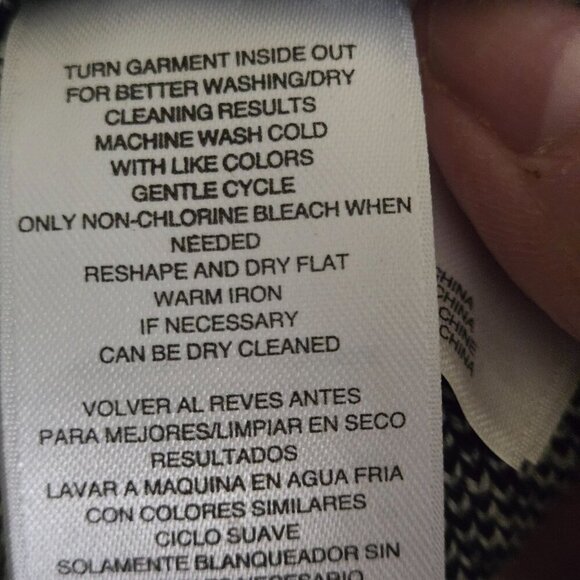 Jones New York Collection Black White Plaid Cotton Blend Sweater Blazer Size L - Picture 7 of 7